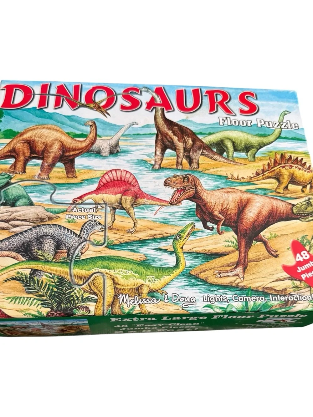 Melissa & Doug Dinosaurs Floor Puzzle #421 48 Piece Jumbo 2x3 Ft Vintage
